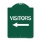 Signmission Designer Series Visitors W/ Left Arrow, Green & White Aluminum Sign, 18" x 24", GW-1824-24617 A-DES-GW-1824-24617 - alternate 1